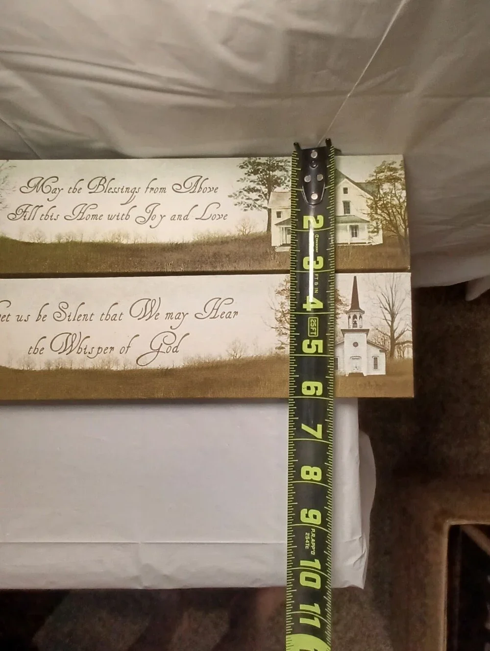 Rustic Home Wall Decor Set - Beige and Brown Inspirational Signs Quotes Blessing